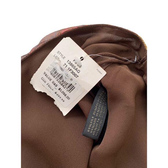 Ralph Lauren Black Label Skirt Silk Metallic Gold Asymmetric Vintage 90s - Picture 8 of 8